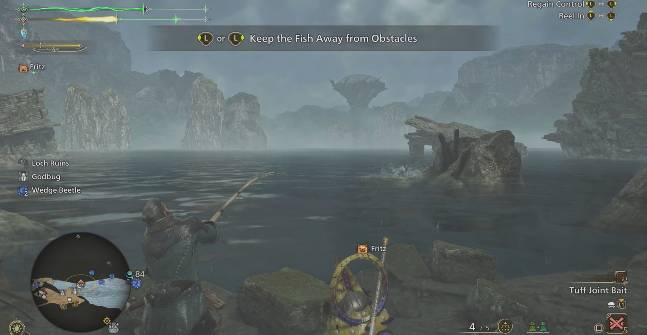 Monster Hunter Wilds keeping the fish away from obstacles